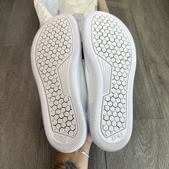 Flux Adapt Trainer Barefoot Triple White Knit White Sole Men 5 Women 6